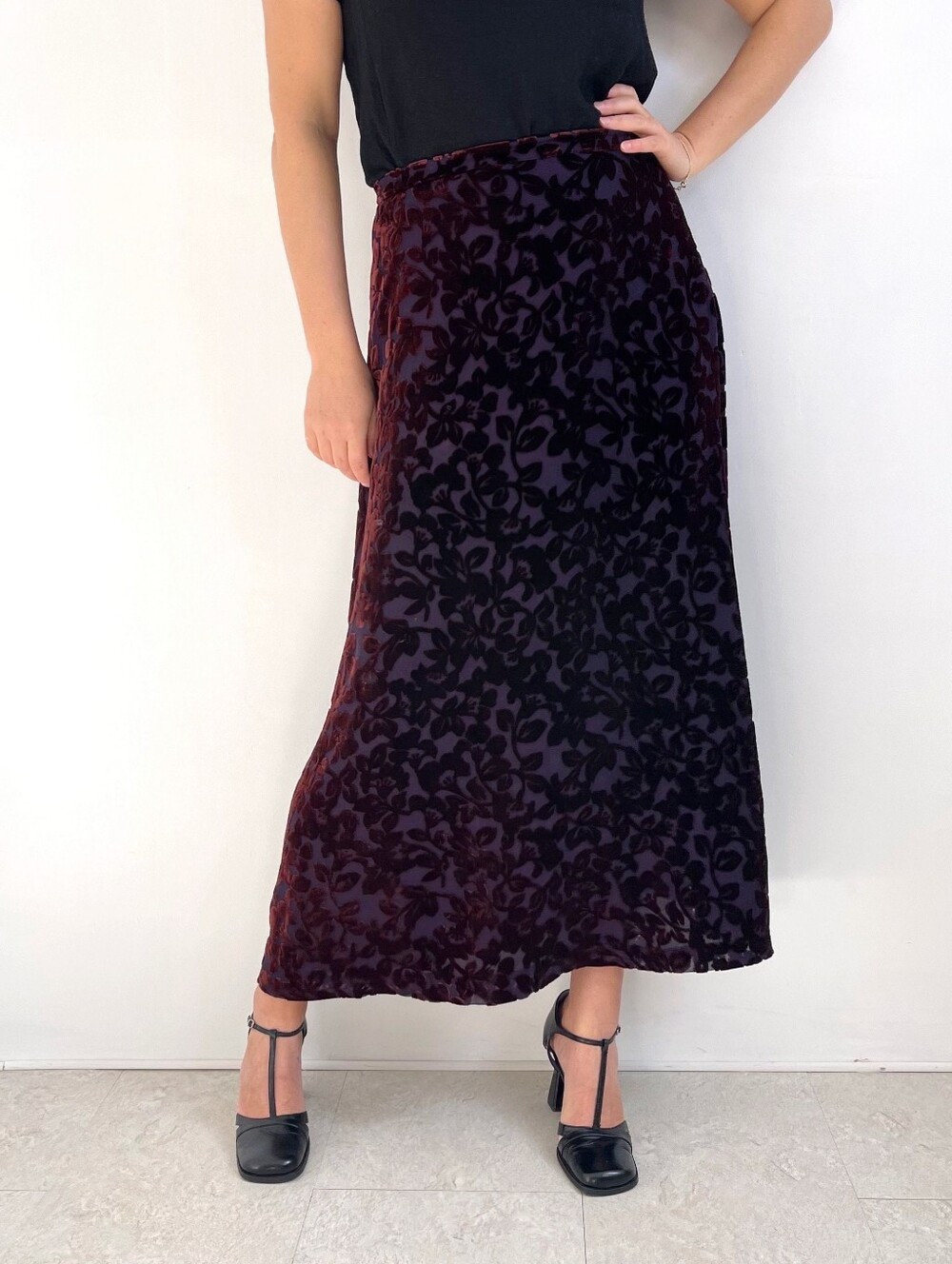 Clothing Co Velvet Burnout Skirt